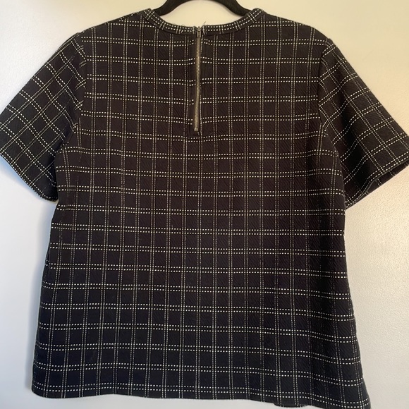 Anthropologie Postmark Keisha Grid Print Structured Top EUC - Picture 3 of 6